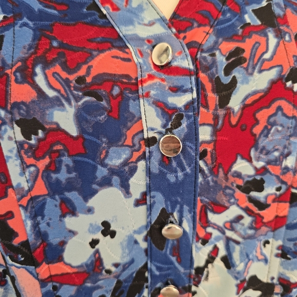 New Directions Curvy | 2X | Abstract Floral 3/4 Sleeve Blouse - Picture 5 of 6